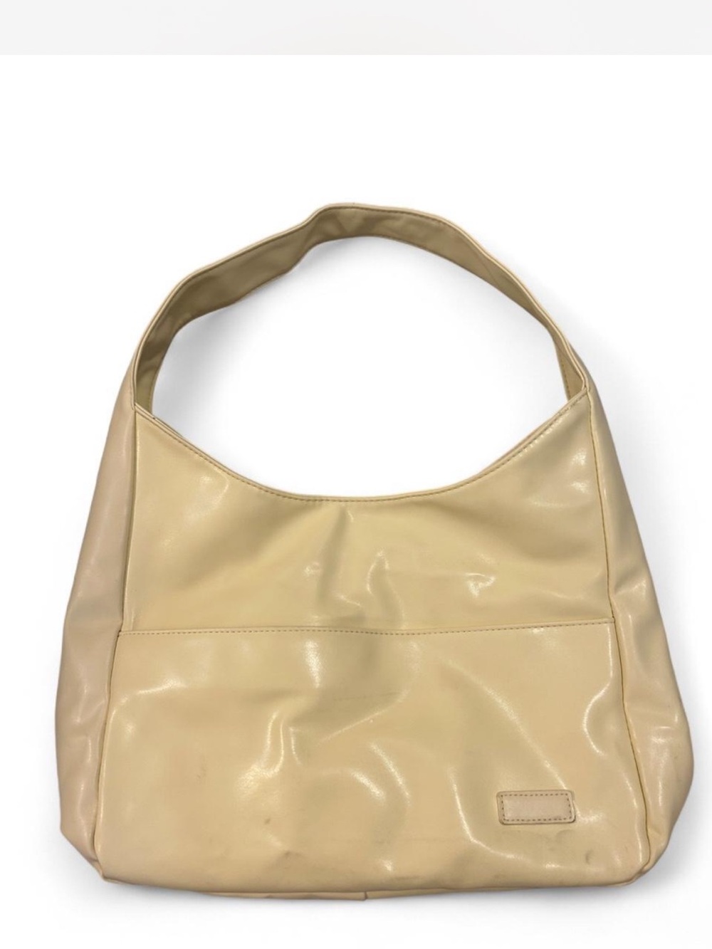 Women's Cream Laptop Shoulder Bag - Sleek Everyday Carry